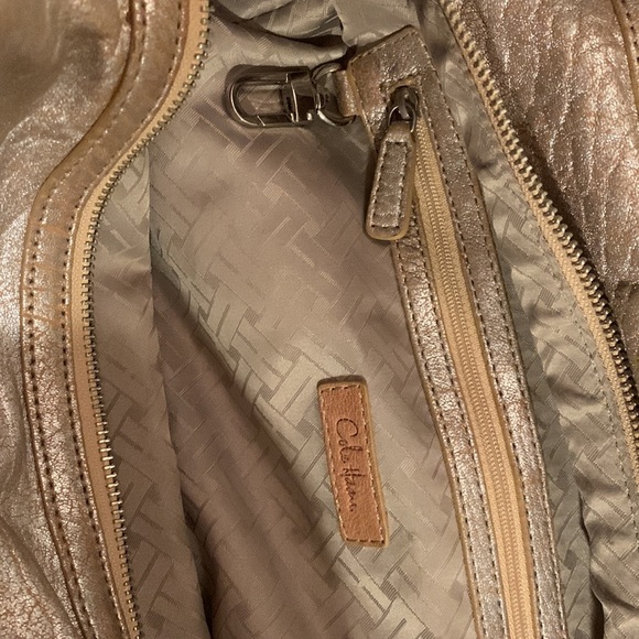 Cole Haan Pleated Beige Metalic Hobo Bag - Picture 5 of 11